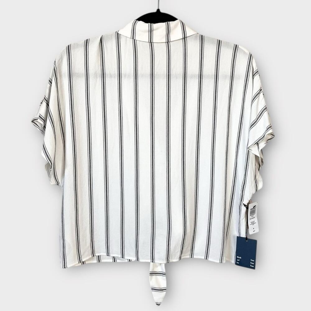 NWT ARITZIA Wilfred Stripe Tie Front Button Up Blouse Medium Coastal - Picture 3 of 7